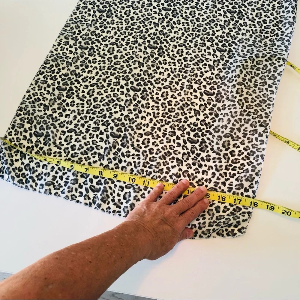 2 Silky Scarf Bundle, Animal Leopard Print & Abstract, Rectangle, 2 for 1 Trendy